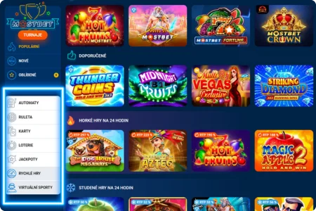 Kasino a sportovní sázení na Mostbet